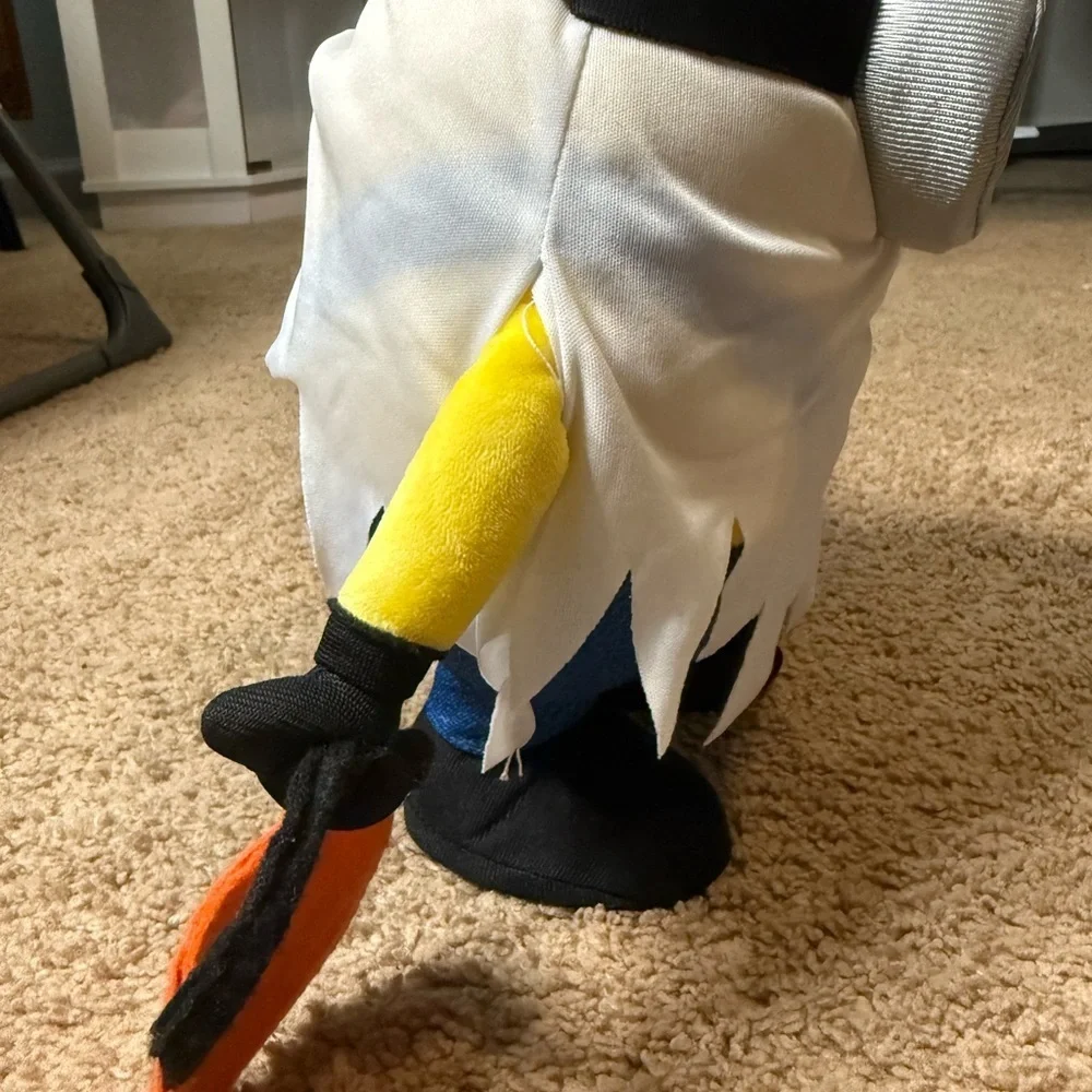 Minion plush toy dressed as a ghost for Halloween